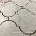 48x48mm 3d small bread chips square mosaic cheap italian cream beige flooring marble tile